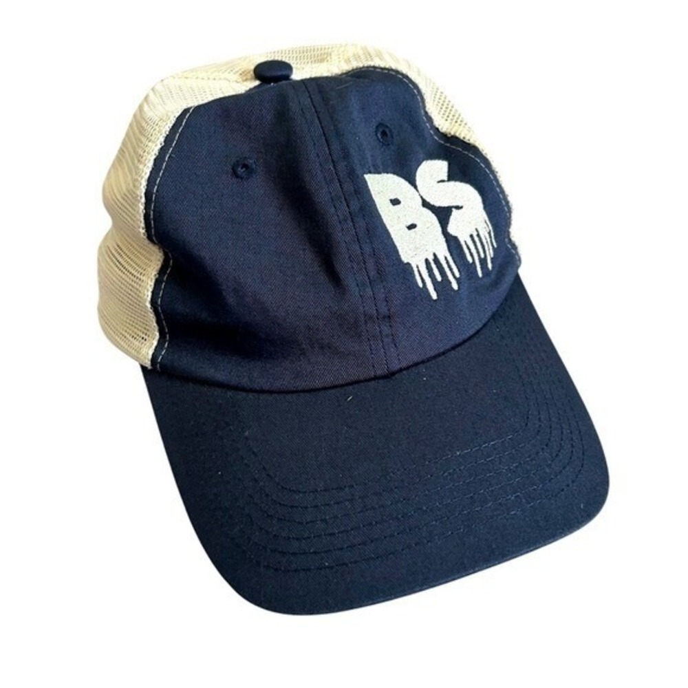 Port Authority Navy Blue BS Logo Trucker Hat Mesh‎ Back Adjustable
